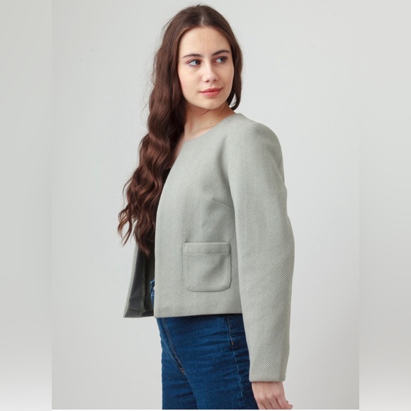 Green Open Front Jacket - Picture 5 of 5